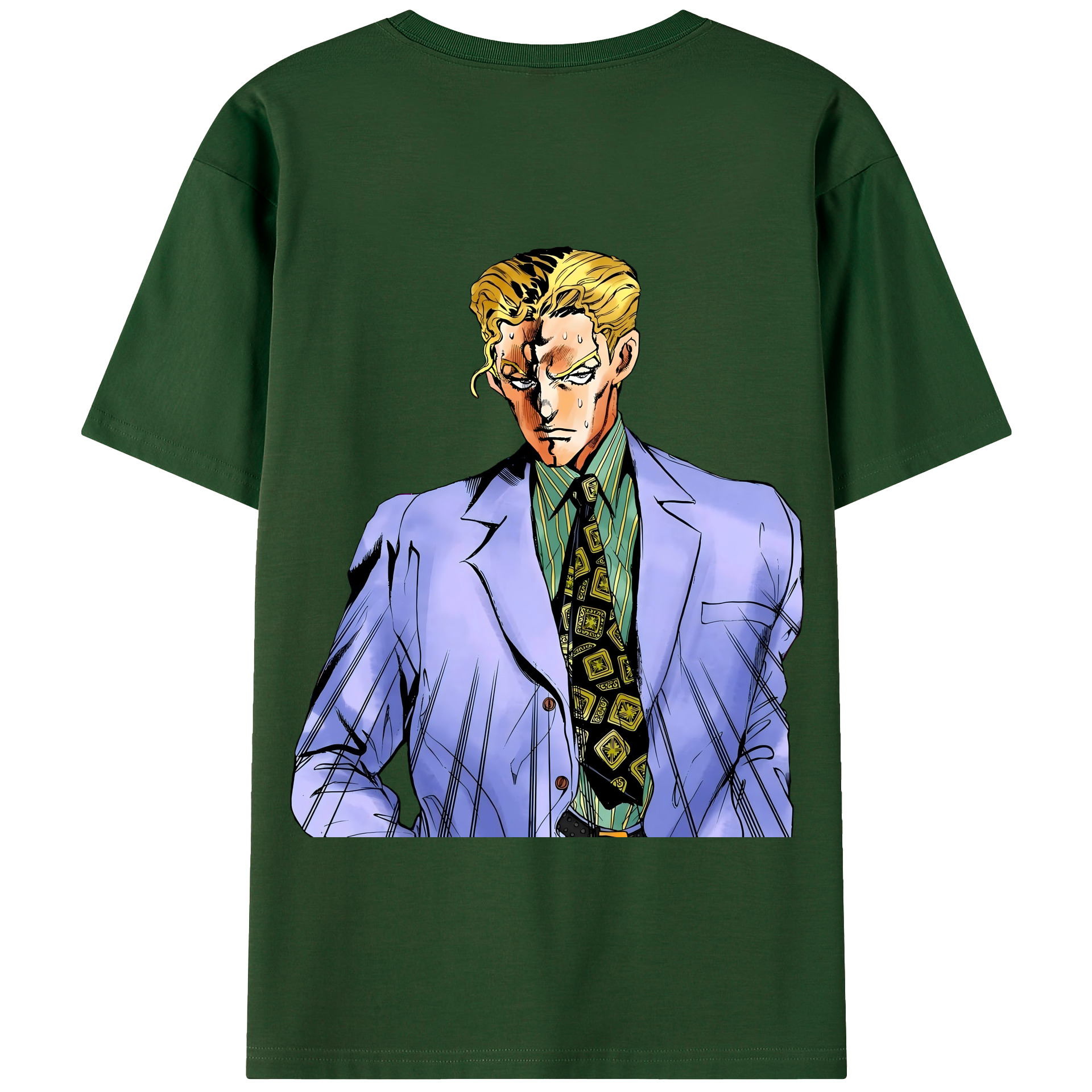 （画像用） ジョジョの奇妙な冒険 きら よしかげ JoJo's Bizarre Adventure Kira Yoshikage 綿100％半袖Tシャツ（背面プリント）